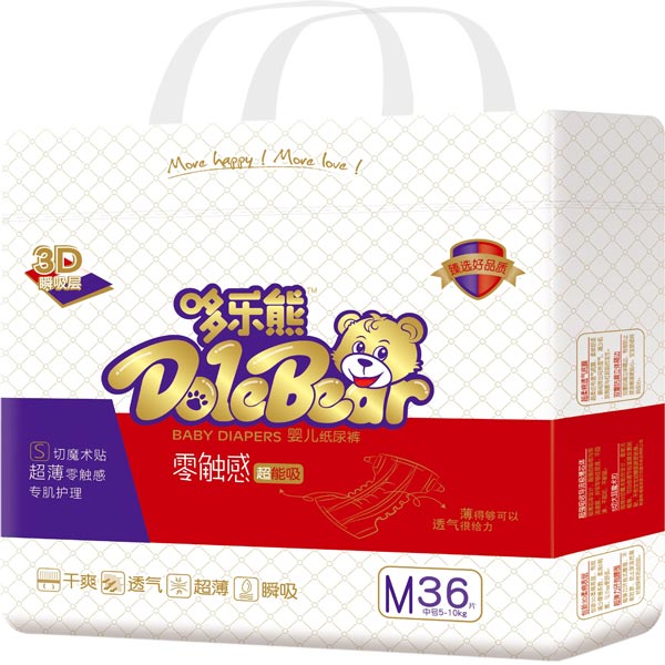 哆樂(lè)熊零觸感紙尿褲M36