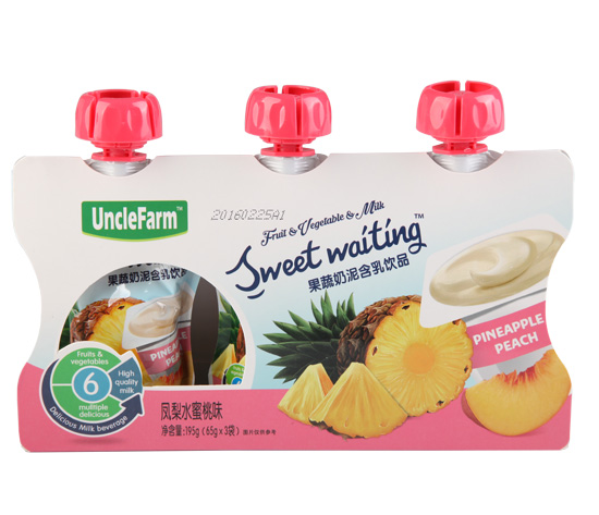 農(nóng)場(chǎng)大叔鳳梨水蜜桃味果泥盒裝