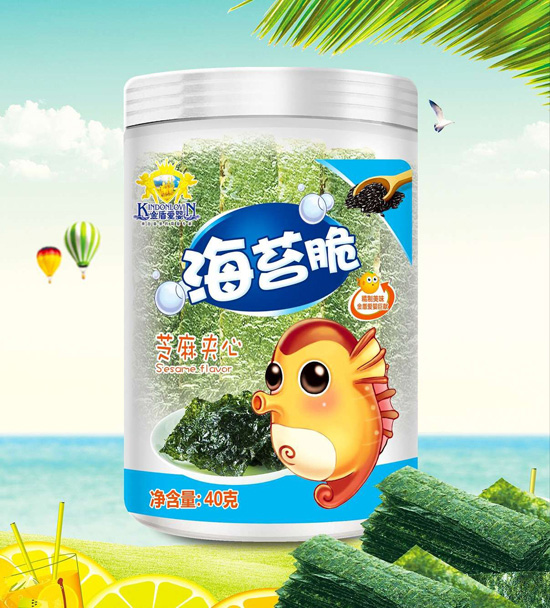 金盾愛(ài)嬰芝麻夾心海苔脆桶裝