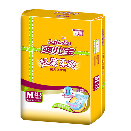 爽兒寶超薄柔爽yinge紙尿褲M43+5
