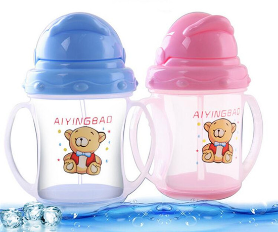 愛(ài)嬰寶兒童吸管創(chuàng)意軟嘴卡通pp學(xué)飲杯180ML