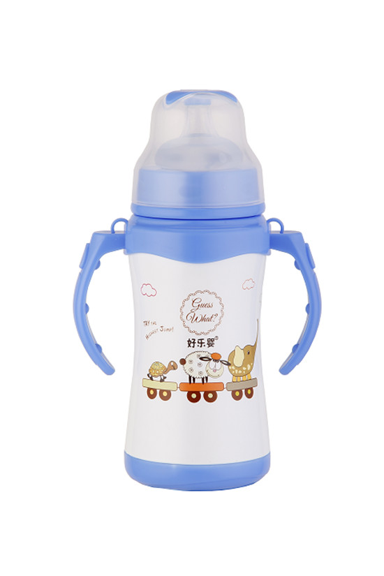 好樂(lè)嬰奶瓶雙柄淺藍(lán)色