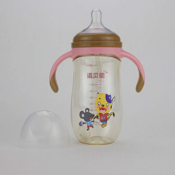 諾貝能yingye奶瓶大帶柄粉色