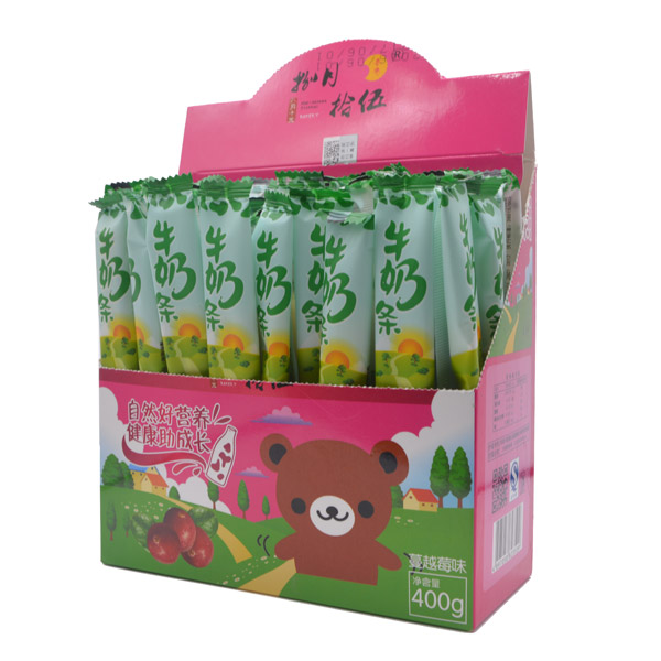 捌月拾伍蔓越莓味牛奶條400g內包裝