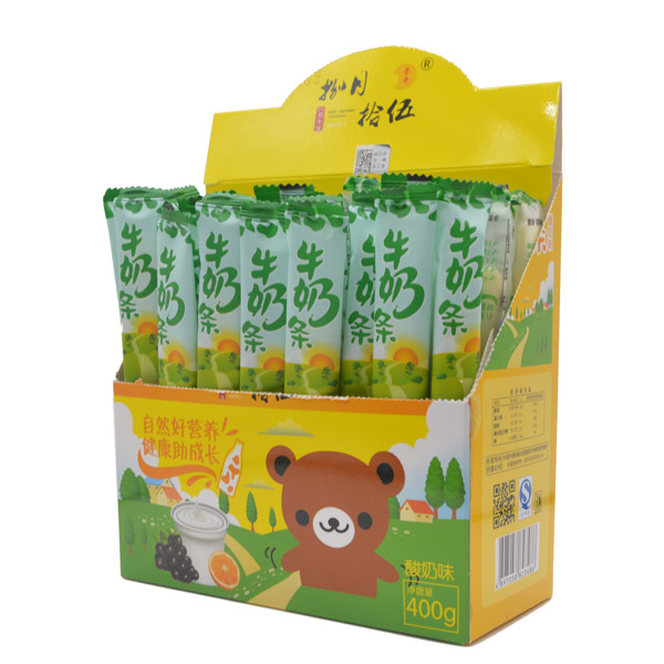 捌月拾伍酸奶味牛奶條400g內包裝
