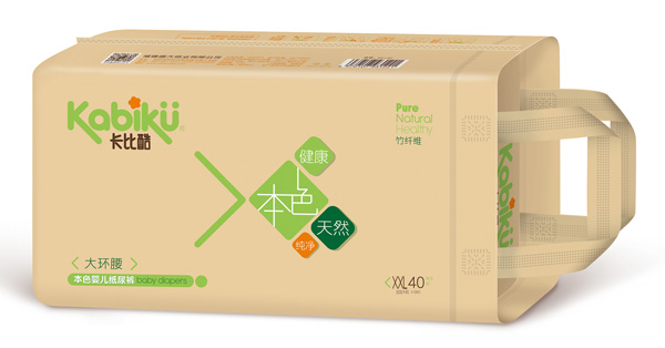 卡比酷大環(huán)腰本色嬰兒紙尿褲XXL40