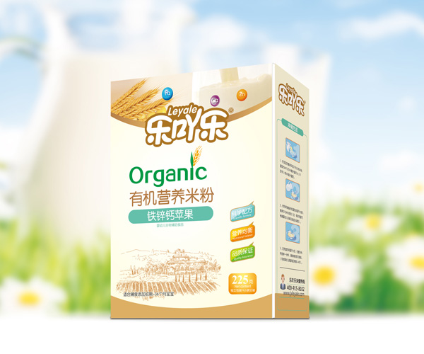樂吖樂有機營養(yǎng)米粉鈣鐵鋅蘋果盒裝