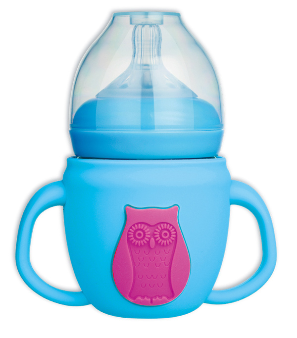 新優(yōu)怡硅膠保護層玻璃奶瓶 藍(lán)色