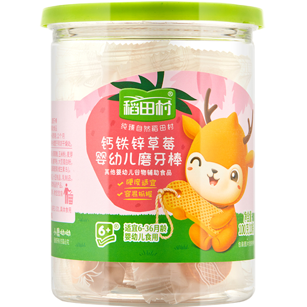 稻田村鈣鐵鋅磨牙棒-草莓