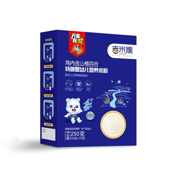 吉米熊雞內(nèi)金山楂百合特膳米粉 250g盒裝