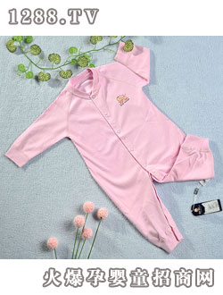 迪迪40支雙面布素色片印長(zhǎng)袖對(duì)襟哈衣