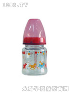 NUK寬口徑耐高溫玻璃彩色奶瓶(帶1號硅膠寬口子仿真通氣