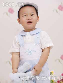 潤嬰寶連體哈衣淡藍色