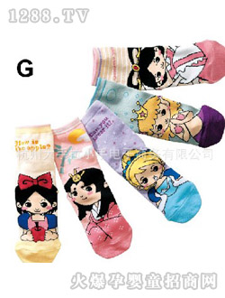 哆啦小貝卡通直板襪