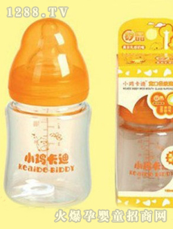 小雞卡迪KD1035寬口晶鉆玻璃奶瓶