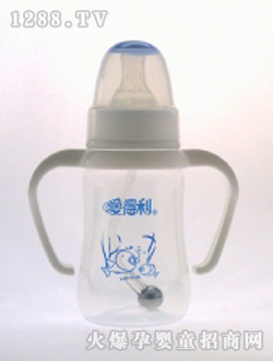 帶柄自動(dòng)PP奶瓶120mL藍(lán)魚(yú)