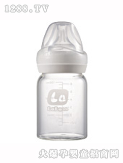 樂(lè)樂(lè)寶貝6安寬口晶鉆玻璃奶瓶