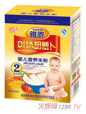 雅恩DHA胡蘿卜yinge營養(yǎng)米粉268g