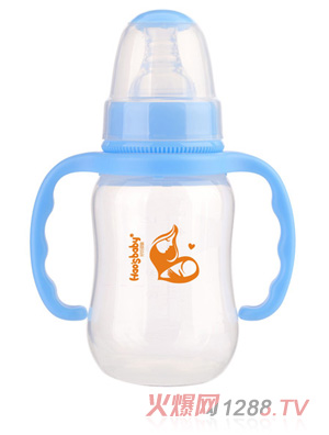 好氏嬰童標口雙柄藍色PP奶瓶