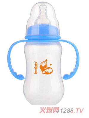 好氏嬰童標口藍色弧形PP奶瓶
