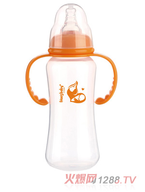 好氏嬰童標口橙色弧形PP奶瓶