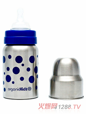 歐可滋不銹鋼寬口奶瓶藍(lán)9oz