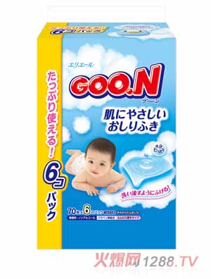 大王大王柔滑波浪型yinge濕巾70-6P