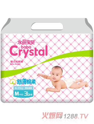 水晶寶貝舒薄棉柔yinge紙尿褲M36