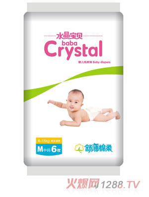 水晶寶貝舒薄棉柔yinge紙尿褲M6