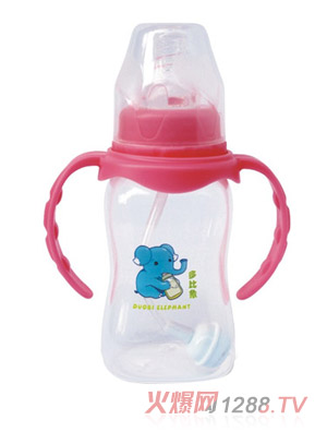 多比象帶手柄自動(dòng)yinge奶瓶粉色