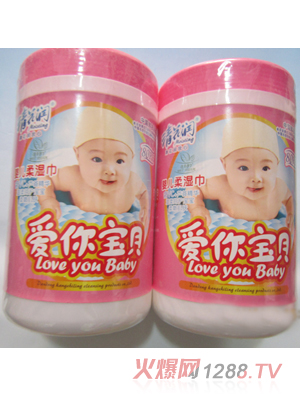 清花潤yinge桶裝濕巾80片