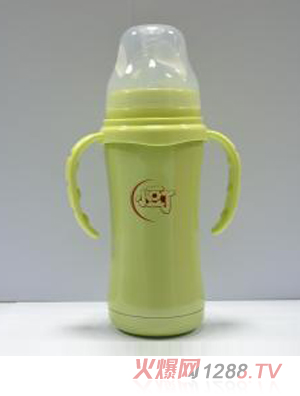 小豆丁草綠色保溫奶瓶180ml