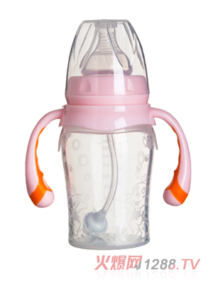 佳愛粉色自動硅膠奶瓶