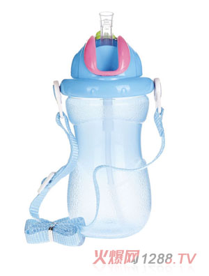 貝樂(lè)嘉藍(lán)色yinge帶背帶寶寶水壺