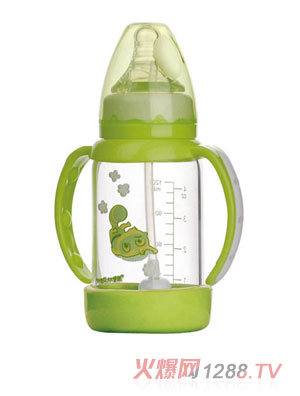 功夫?qū)氊惥с@玻璃大奶瓶綠色