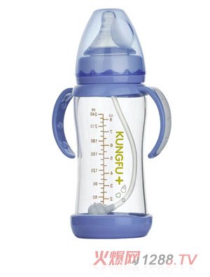 功夫?qū)氊惥с@玻璃寬口防摔自動(dòng)大奶瓶