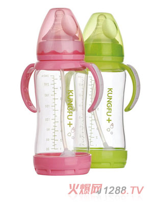 功夫?qū)氊惥с@玻璃寬口徑防脹氣自動(dòng)奶瓶