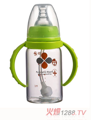 Happy100標準口徑玻璃奶瓶綠色