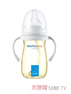 Worthylove沃德拉夫yingyePPSU帶手柄奶瓶白色