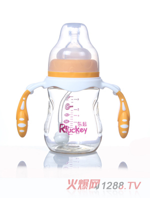 樂起寬口徑PPSU奶瓶黃色