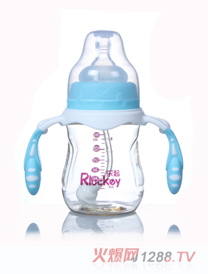 樂起寬口徑PPSU奶瓶藍(lán)色
