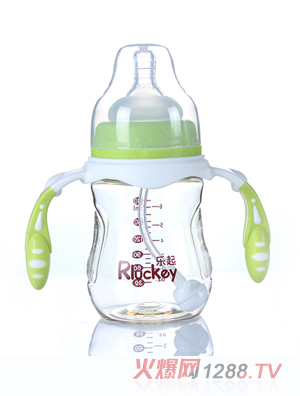 樂起寬口徑PPSU奶瓶綠色