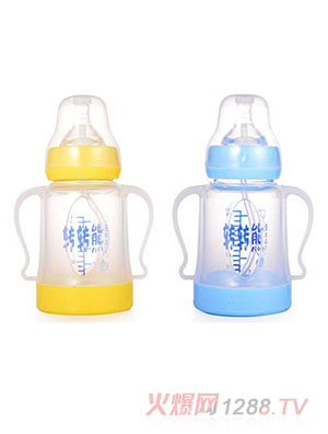 轉轉熊抗摔晶鉆玻璃奶瓶