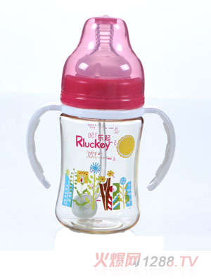樂(lè)起180mlPPSU防滑奶瓶粉色