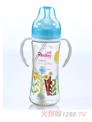樂(lè)起300ml弧形有耳PPSU奶瓶藍(lán)