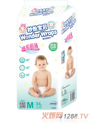 妙然寶貝棉柔極薄yinge紙尿片M碼34片