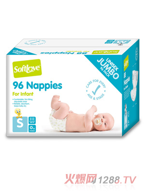 柔愛(ài)華納貝貝國(guó)際版紙尿褲(彩箱)S碼48片