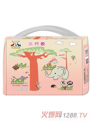 三只象呵護型yinge紙尿褲XL28片