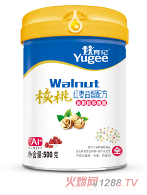 育記貢米營(yíng)養(yǎng)米粉-核桃紅棗益智配方桶裝