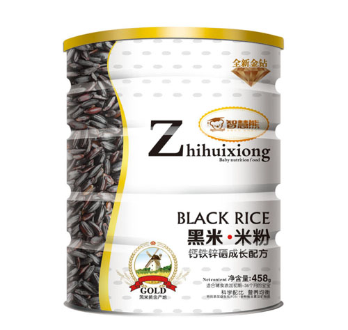 智慧熊鈣鐵鋅硒成長配方黑米米粉聽裝